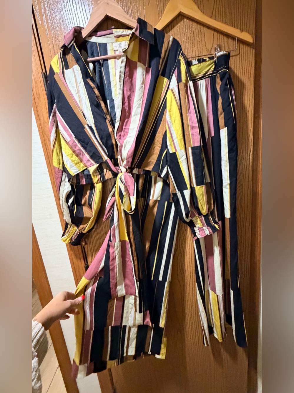 Girl Soul Geometric Print Wide Leg Pant Set 2X NWT